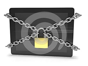 Tablet PC with chains and lock