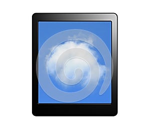 Tablet pc with cloud for Cloud computing concept