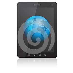 Tablet PC computer with globe screen