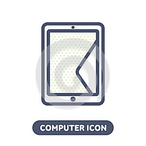 Tablet PC icon in linestyle