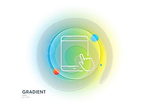 Tablet PC icon. Mobile Device sign. Gradient blur button. Vector