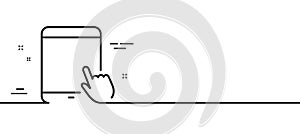 Tablet PC icon. Mobile Device sign. Minimal line pattern banner. Vector