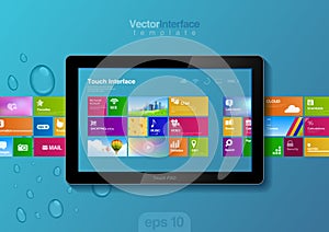 Tablet pc interface. Website design template.