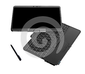 Tablet PC laptop on white background