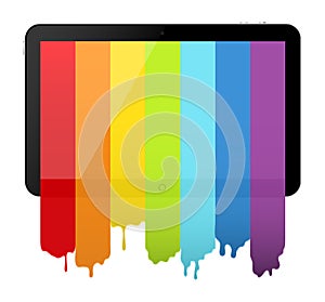 Tablet PC with rainbow paint