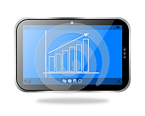 Tablet PC Showing a Business Growth Chart