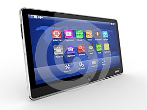 Tablet pc on white background. 3d