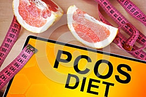 Tablet with PCOS diet photo