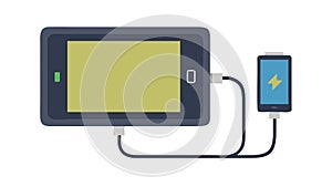 Tablet and Phone Charging Connection, vector design Generative AI