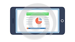 Tablet with Pie Chart and Data, Business Statistics, vector design Generative AI