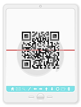 Tablet with QR bar code