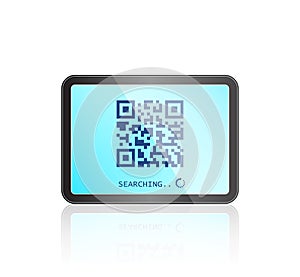 Tablet with QR code on Touch Screen