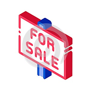 Tablet For Real Estate Sale isometric icon vector illustration