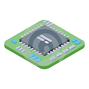 Tablet repair processor icon, isometric style