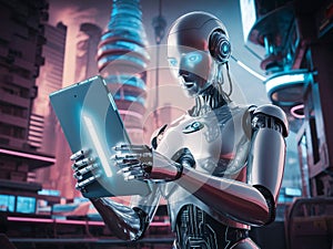 tablet Robot technology car virtual image photo background