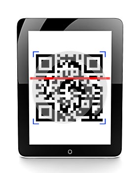 Tablet scanning a code