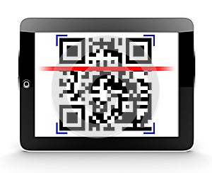Tablet scanning a code