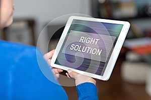 Right solution concept on a tablet