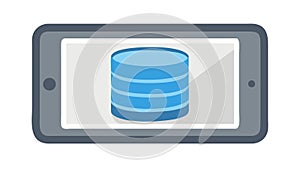 Tablet with Server Database Icon, Data Storage Solution, vector design Generative AI