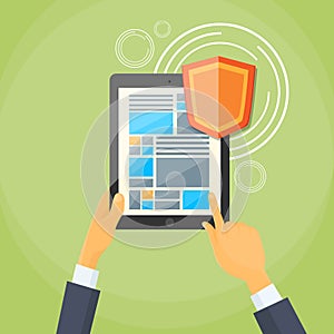 Tablet Shield Lock Screen Data Privacy Protection