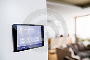 A tablet with smart home screen.