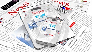 Tablet and smartphone with News website