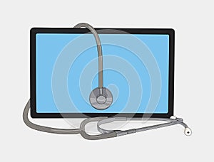 Tablet and stethoscope