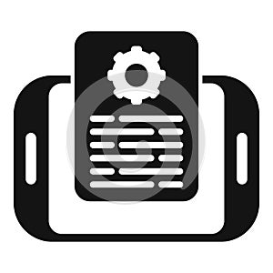 Tablet technical document icon simple vector. Data support