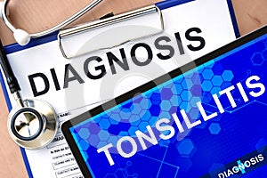 Tablet with tonsillitis