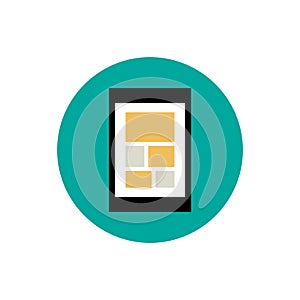 Tablet top view. Flat style vector icon.