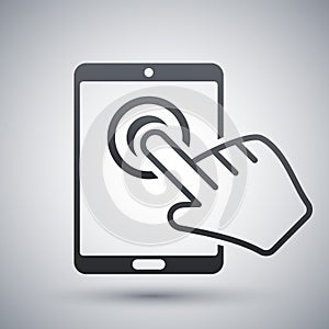 Vector tablet touch screen icon