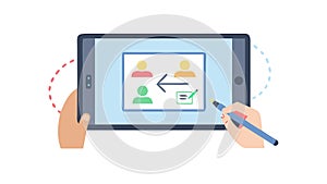 Tablet with User Profile Management, Digital Identity, vector design Generative AI