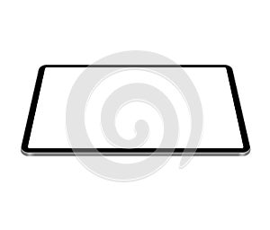 Tablet vector drawing. horizontal angle view eps10