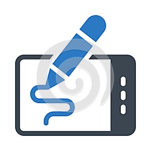 Tablet vector glyph color  icon