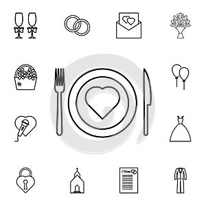 tabletop appliances with a heart icon. Detailed set of wedding icons. Premium quality graphic design icon. One of the collection i