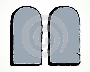 Tablets with 10 commandments. Vector drawing