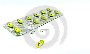 Tablets blister with pills and poison for biocides