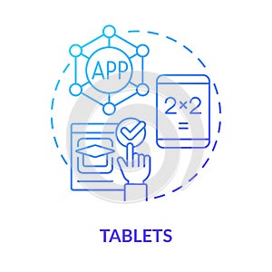 Tablets blue gradient concept icon