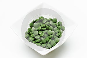 Tablets of Chlorella - green algae