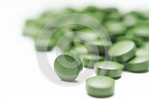 Tablets of Chlorella - green algae