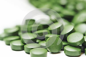 Tablets of Chlorella - green algae