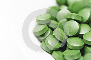 Tablets of Chlorella - green algae
