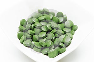 Tablets of Chlorella - green algae