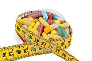 Tablets and measuring tape