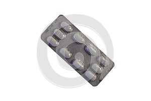 Tablets, medicines carved on a white background, isolate