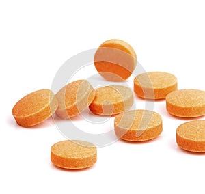 Tablets pills medicine medical on white background