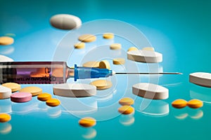 Tablets and syringe