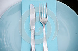 Tableware on the plate