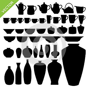 Tableware silhouette vector photo