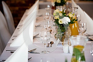 tableware and table decorations at celebrations